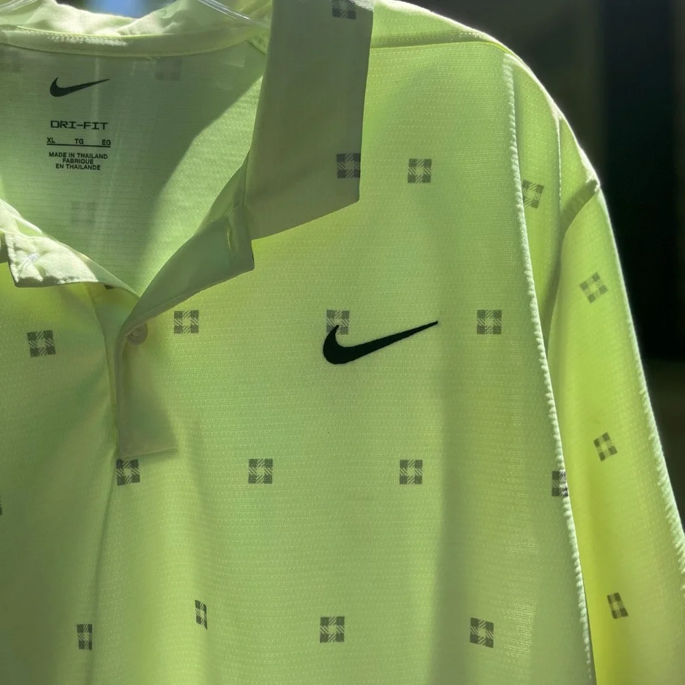 Nike‎ Dry Fit Men’s Light Greenish Yellow Polo Shirt Casual Soft Fabric XL